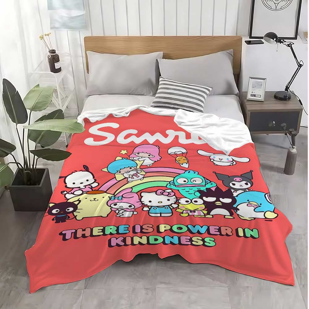 Kawaii Sanrios Fleece Blanket for Living Room Decorative Sofa Blankets Home Bedroom Decoration Bedspread on the Bed Throw Winter