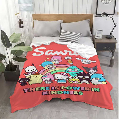 Kawaii Sanrios Fleece Blanket for Living Room Decorative Sofa Blankets Home Bedroom Decoration Bedspread on the Bed Throw Winter