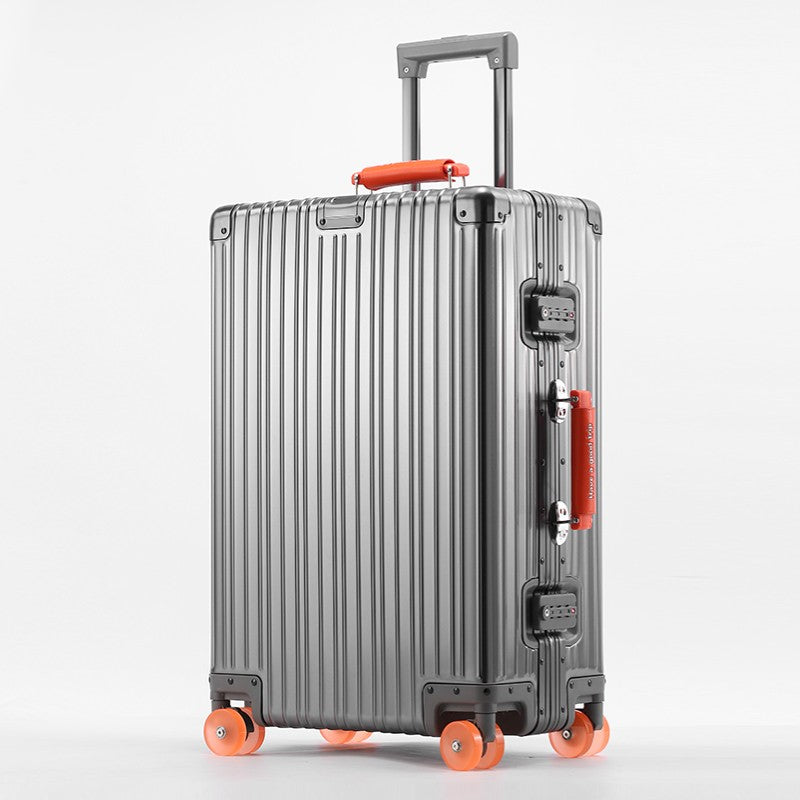 All-Aluminum Magnesium Alloy Suitcase Large-Capacity Password Luggage Infused Transparent Rolling Wheel Business Trolley Case
