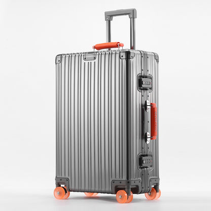 All-Aluminum Magnesium Alloy Suitcase Large-Capacity Password Luggage Infused Transparent Rolling Wheel Business Trolley Case