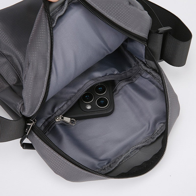 Men's Multifunctional Shoulder Bag Water-Resistant Briefcase Durable Oxford Cloth Business Tote with Multiple Compartments