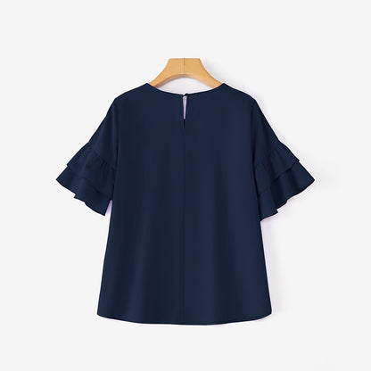 2025 Elegant Office Lady Blouses ZANZEA Summer O Neck Short Sleeve Blouse Women Stylish Solid Holiday Shirt Female OL Work Tops