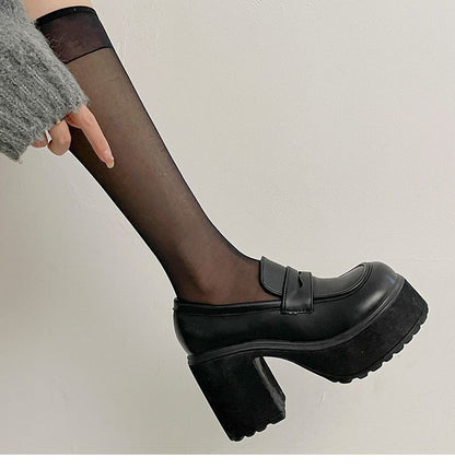 autumn Platform Mary Jane Shoes Ladies Hot Sale High Heels Loafers Women Shoes Retro Chunky Heels Pumps Woman Uniform College