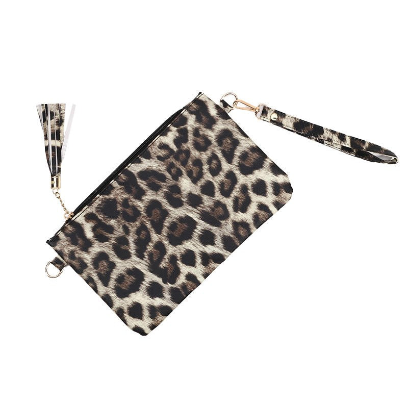 Women Handbag Clutch Leopard Print Cow Print Small Bag Purse Party Large Capacity Envelope Wristlet Bag PU Briefcase