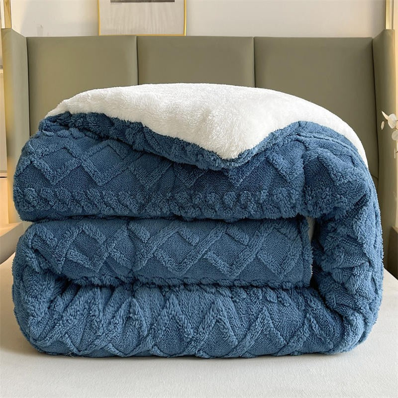 Manta de Cama Grossa de Inverno Quente de Alta Qualidade Cordeiro Artificial Caxemira Cobertores Pesados Edredom de Inverno Mais Grosso e Quente