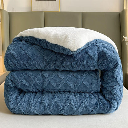Manta de Cama Grossa de Inverno Quente de Alta Qualidade Cordeiro Artificial Caxemira Cobertores Pesados Edredom de Inverno Mais Grosso e Quente