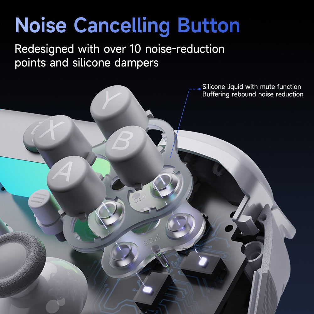 EasySMX X05 Pro Wireless Gamepad, Hall?Effect Anti?Drift Joystick, Dual Vibration Controller for PC Switch 1/2 Android iOS Steam