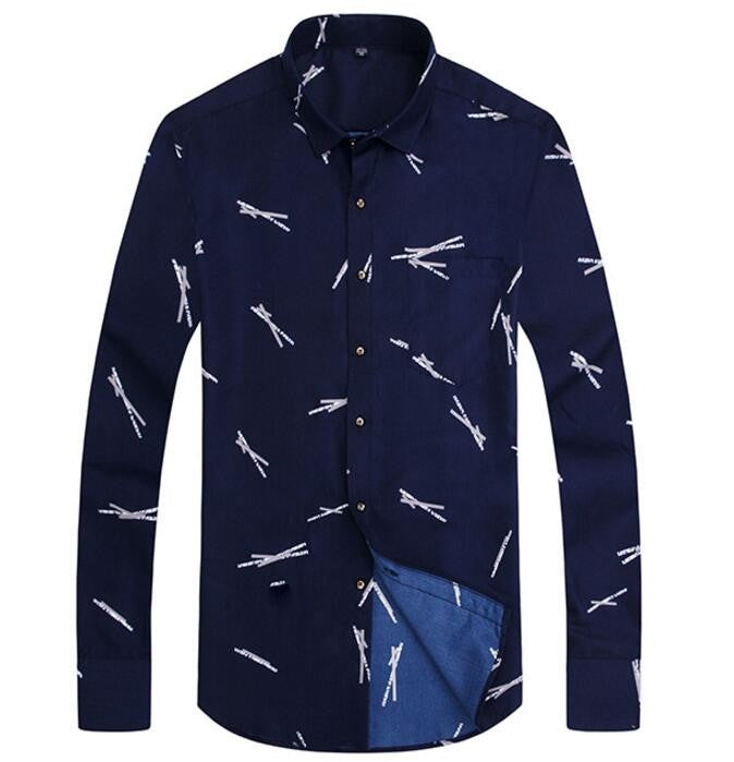 Quality Plaid Casual Men's Shirt Slim Fit Formal & Business Party Man Spring Long Sleeve New Men Floral for Mens Dress Shirt