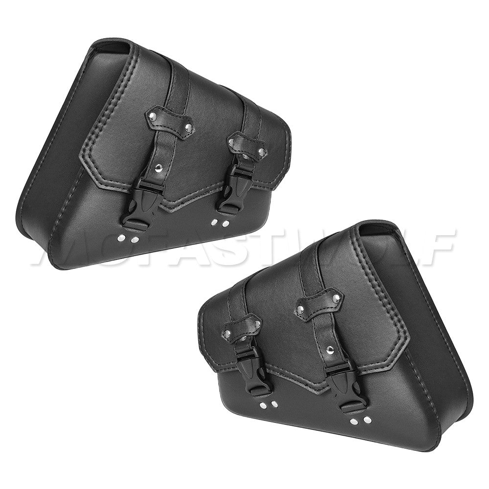 Universal Accessories Triangle Synthetic Leather Motorcycle Side Saddle Bag for Cafe Racer ATV For Harley Sportster XL 883/1200