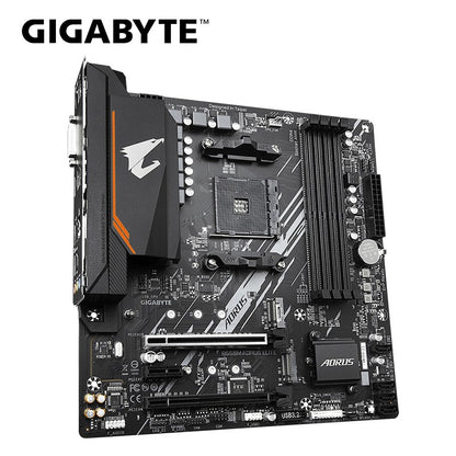 Placa-mãe GIGABYTE Nova B550M AORUS ELITE Micro-ATX Soquete AM4 para CPU Ryzen Série 5000 4000 3000 DDR4 de Canal Duplo SATA3 M.2