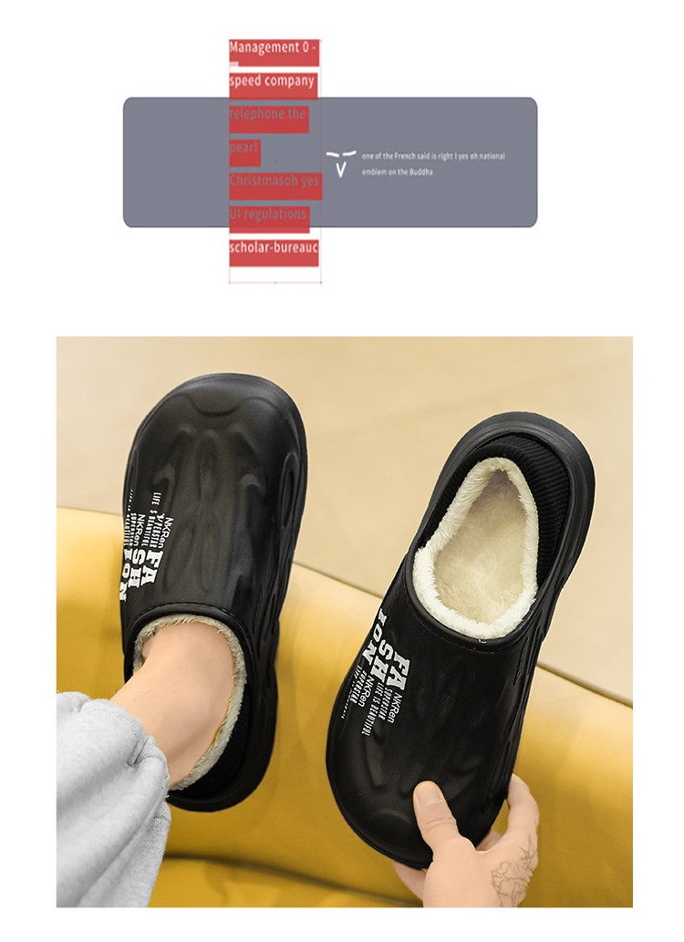 Winter Warm Sandals Women&Men Shoes Indoor Outdoor Slides Cotton Pantoffels Casual Clogs Fur Easy On Off House Floor Slippers