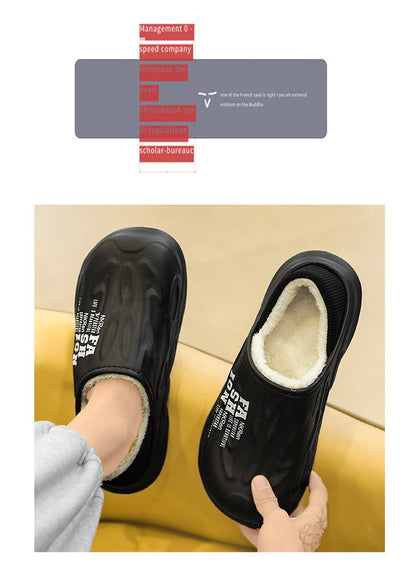 Winter Warm Sandals Women&Men Shoes Indoor Outdoor Slides Cotton Pantoffels Casual Clogs Fur Easy On Off House Floor Slippers