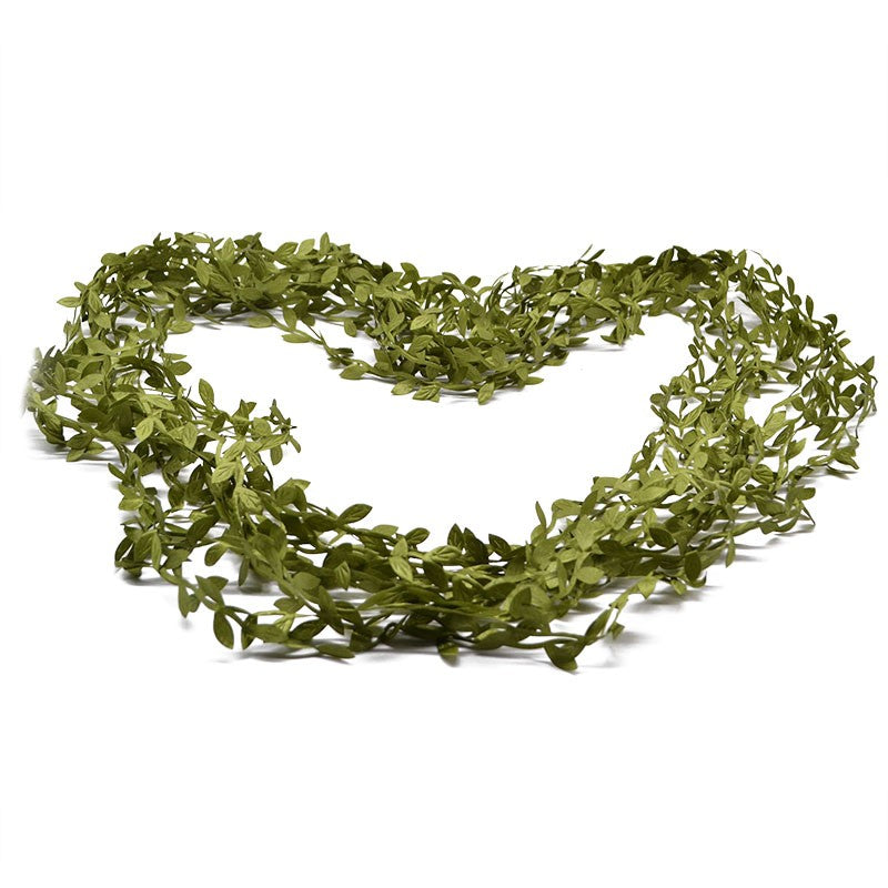 10/20M Silk Leaf-Shaped Handmake Artificial Green Leaves Faux Vines Bathroom Decorative Diy Wreath Accessories Home Decoreation