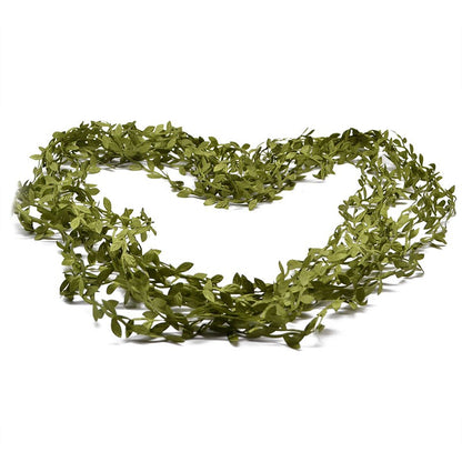 10/20M Silk Leaf-Shaped Handmake Artificial Green Leaves Faux Vines Bathroom Decorative Diy Wreath Accessories Home Decoreation