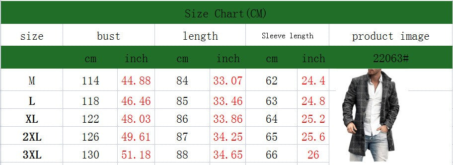 2025 Men's Casual Wool Blends Jacket Plaid Print Long Sleeve Buttoned Jackets Coats Tops Male Warm Outerwear Long Coats Men 4XL