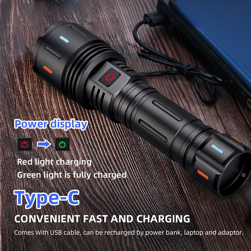 2000 Meters Super Bright White Laser Flashlight USB Rechargeable Torch High Power  Outdoor Camping Emergency Tactical Lantern