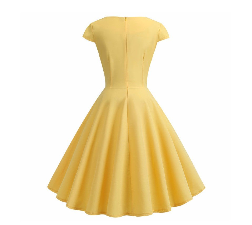 Summer Dress Women Hepburn Vintage Rockabilly Pin Up Dress Robe Femme Casual Ret