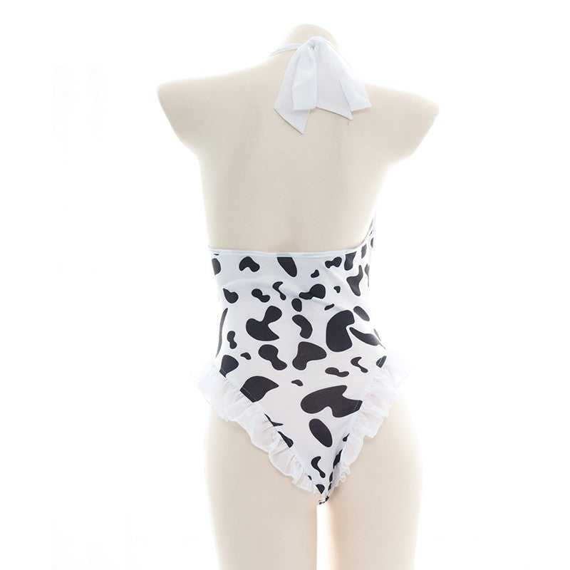 AniLV Cow Series Swimsuit Bodysuit Bikini Maid Unifrom Costume Summer Beach Kawaii Girl Swimwear Skirt Uniform Set Cosplay