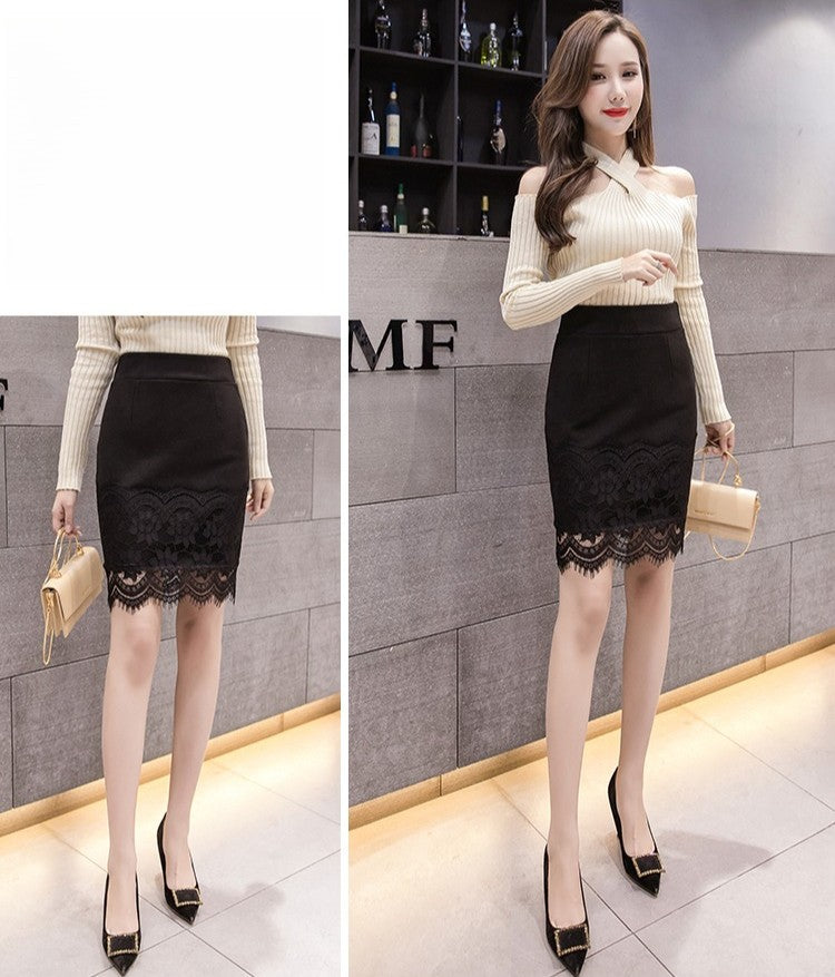 High-Waisted Slim-Fit Fresh A-Line Skirts 2025 Summer New Lace Short Plus Size Skirts Stylish INS Style Bodycon Skirt