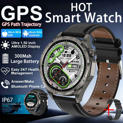 2026 Novo Smart Watch Masculino Relógio 6 AMOLED HD Tela Multi-Esporte Chamada Bluetooth GPS Trajetória Frequência Cardíaca Oxigênio no Sangue SmartWatches
