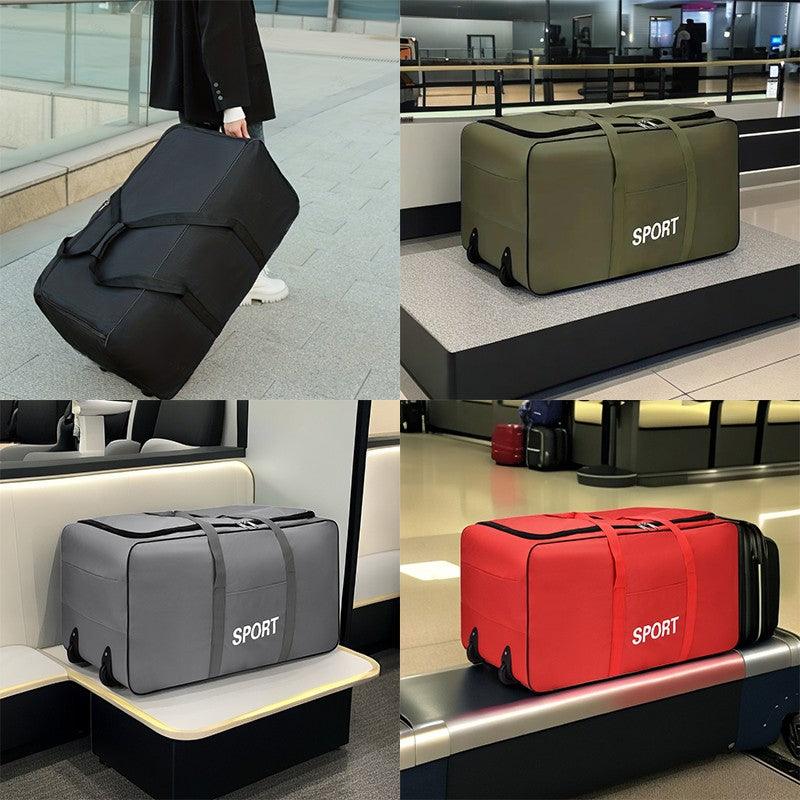 Malas de Rodas Dobráveis, Bolsas de Armazenamento com Rodas, Mala de Grande Capacidade de Bordo, Carrinho de Bagagem Expansível