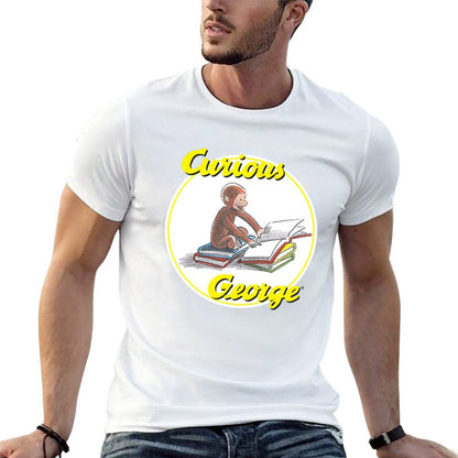 Curious George Reading Poster. T-Shirt t shirt man casual g man t shirts for men t shirt man plain T-Shirt