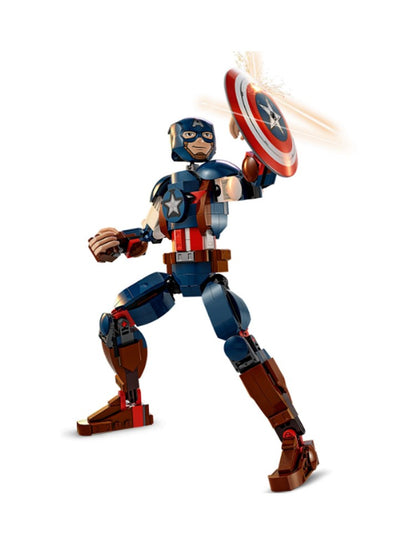 LEGO 76258 Super-Herói Marvel Capitão América Boneco Montável Brinquedo Presente de Dia das Crianças