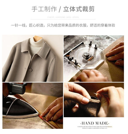 2025 Autumn Winter New Double-Sided Wool Coat Women Section Short Woolen Coats Single-breasted Black Khaki Cardigan Outerwear