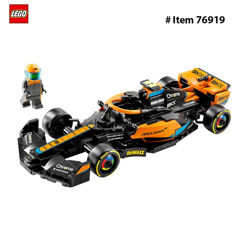 LEGO 76919 Speed Champions 2023 McLaren Carro de Corrida de Fórmula 1 Brinquedo para Brincar e Exibir, Conjunto de Brinquedo Montável McLaren para Crianças