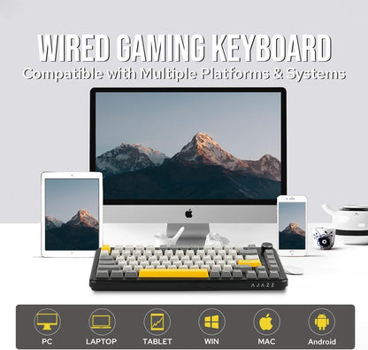 AJAZZ AK820 MAX HE Teclado Gamer Magnético de Efeito Hall, Acionamento Ajustável, Taxa de Sondeo de 8KHz, Gasket, Teclado com Fio
