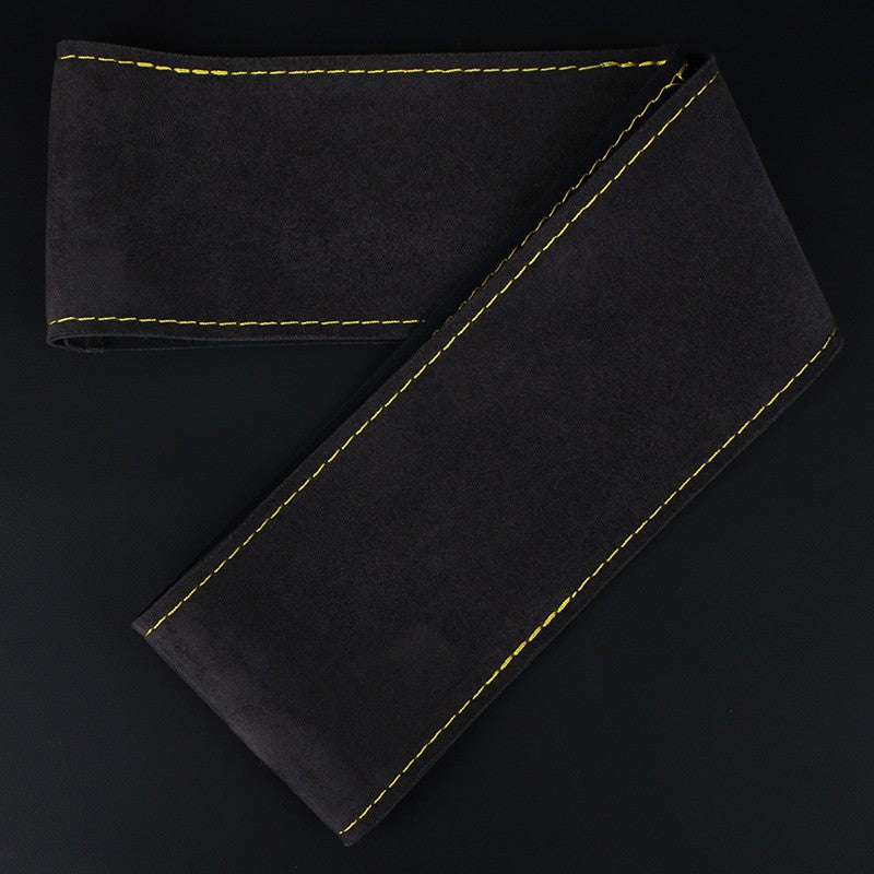 DIY Suede Car Steering Wheel Cover 15 inch Auto Steering Wheel Wrap With Needle Thread Four Season Universal Car Accessories