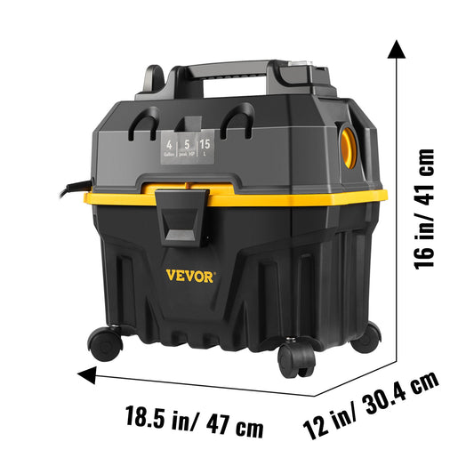 SucceBuy Portable Wet and Dry Vacuum Cleaner 15L For Car & Home Appliance 1200W Power Strong Suction Vacuum Cleaner & Air Blower