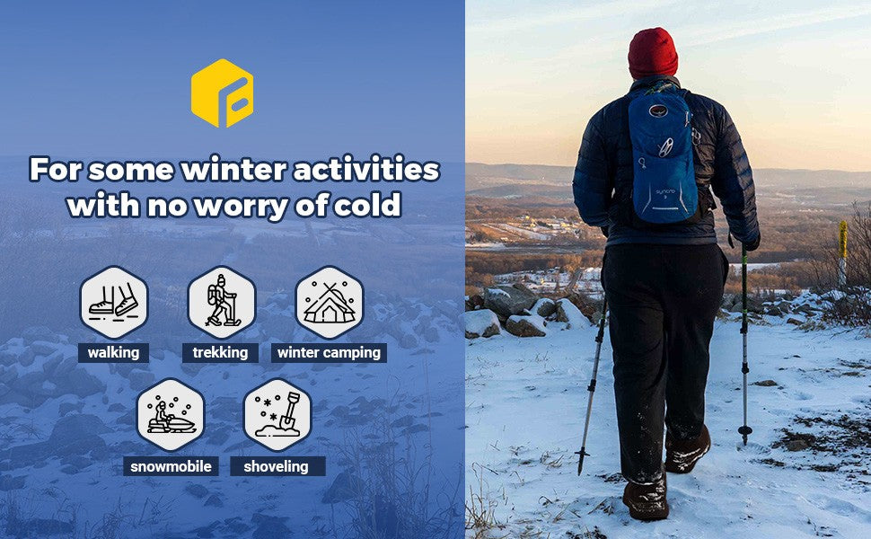 Fitville Men's Boots Winter Wide Version Outdoor Lightweight Snow Boots Men's Waterproof & Non-Slip Thick Warm Thick Fur