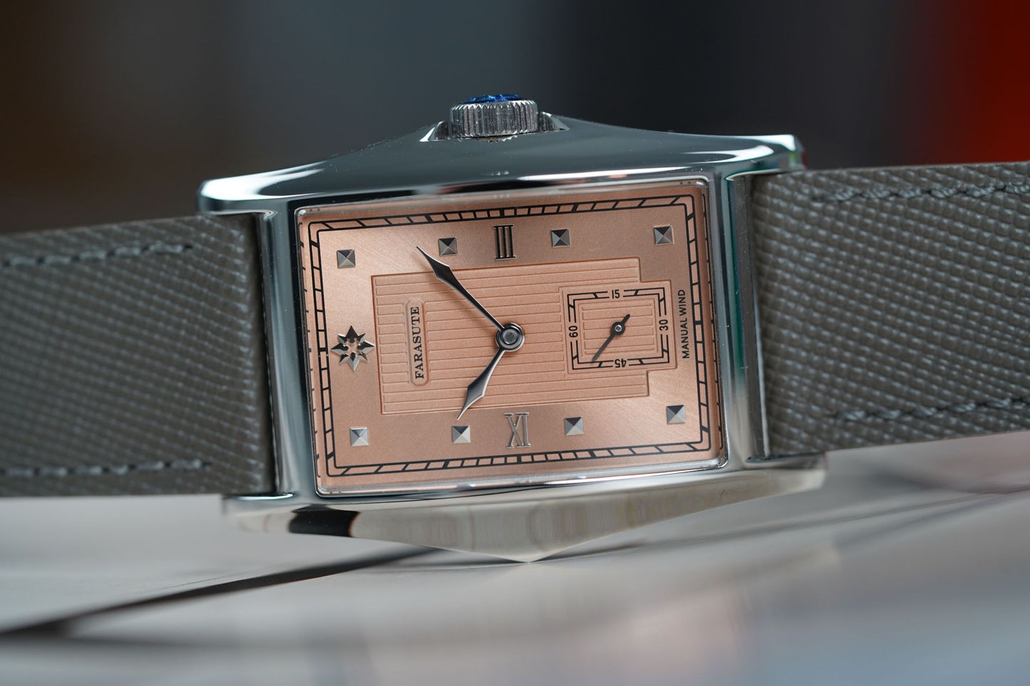 FARASUTE Creative Manual Square Customized Mechanical Movement Watch Men Luxury Sapphire Glass Small Second Wristwatches reloj