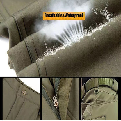 Tactical Military Men Winter Autumn Fleece Waterproof Cargo Pants Hiking Camping Softshell Climbing Casual Warm Combat Trousers