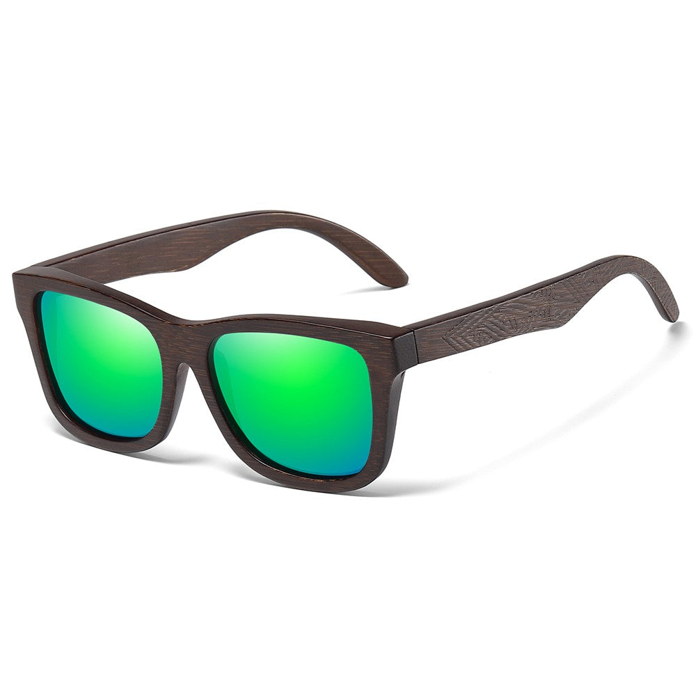 Óculos De Sol GM De Madeira De Bambu Natural Feitos À Mão Polarizados Lentes Com Revestimento Espelhado Com Caixa De Presente