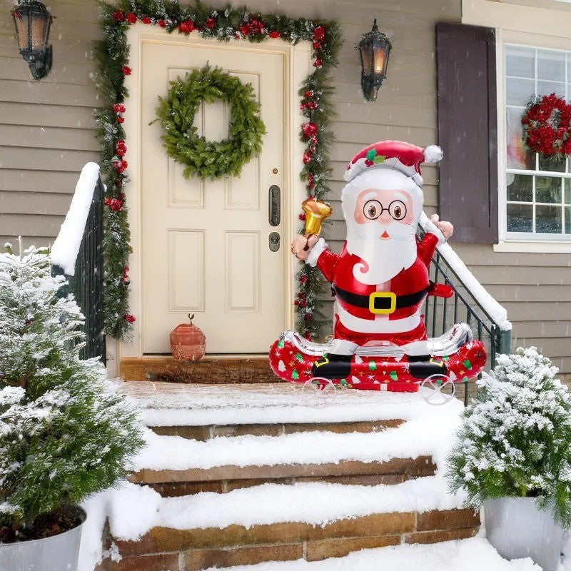 Large Christmas Standing Balloons Christmas Aluminum Film Balloon Santa Claus Snowman Balloon for New Year Xmas Party Home Decor