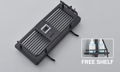 Black Digital Display Thermostatic Shower Faucet Bathroom Thermostatic 4 ways Rainfall Shower Mixer Tap,Shelf and Bidet Faucets