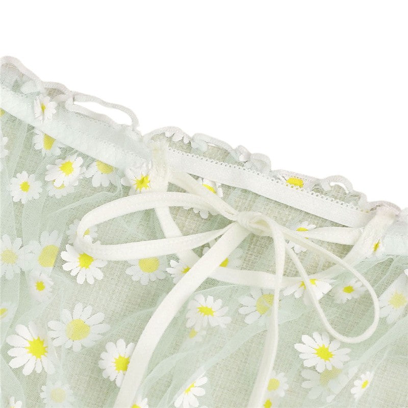 2PCS Off Shoulder Lace Up Bikini Set Women Sweet Casual Short Sleeve Swimsuits Beachwear Bathing Suits Sexy Lingerie