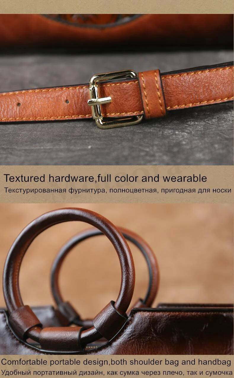 2025 New High Quality Leather Women Handbag Retro Handmade Embossed Shoulder Bag For Women Large Capacity Female Messenger Bags