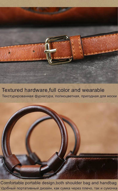 2025 New High Quality Leather Women Handbag Retro Handmade Embossed Shoulder Bag For Women Large Capacity Female Messenger Bags