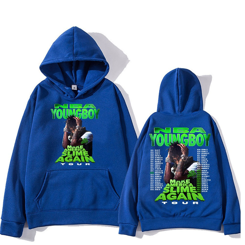"YoungBoy Never Broke Again Tour 2025" Singer pattern printed men's hoodie fashionable casual hoodie High-quality hoodie