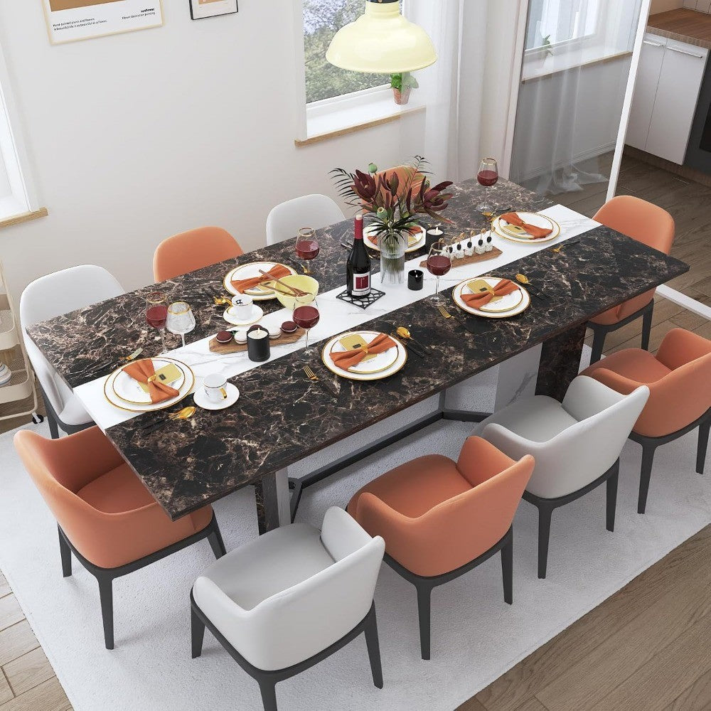 71 Inch Dining Table for 6 People,Modern Rectangular Kitchen Table W/Waterproof Wood Tabletop,Farmhouse Long Dining Room T