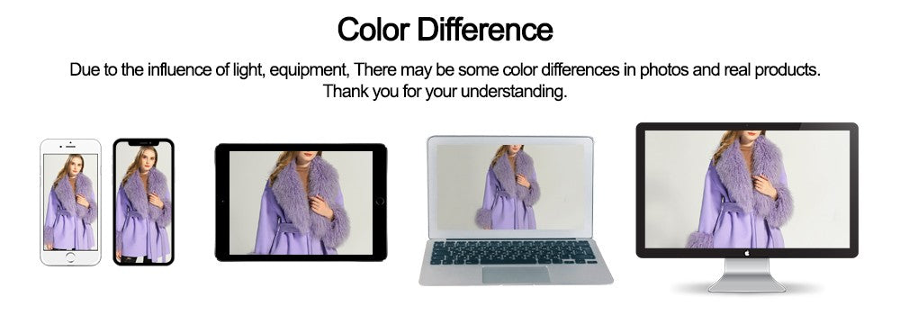 Jxwatcher Women's Wool Coat with Real Fox Fur Cuffs Ladies Elegance Belt Slim Outerwear Fall Winter High-End Wool Coats 2024 New