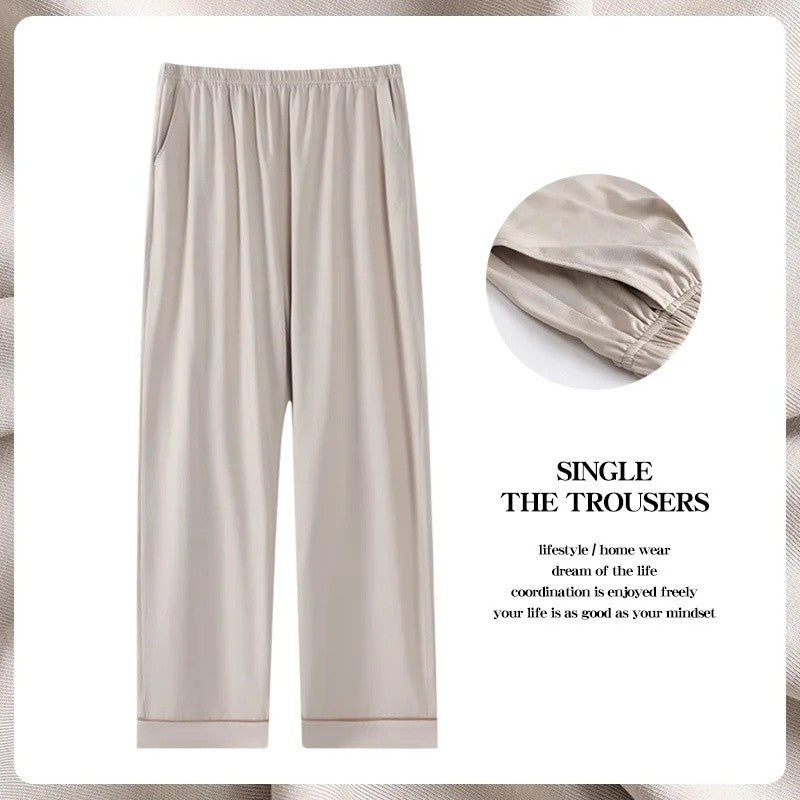 Men's Modal Sleepwear Loose Fit Casual Thin Home Pants Spring Autumn Summer Comfortable Lightweight Men's Drawstring Sweatpants