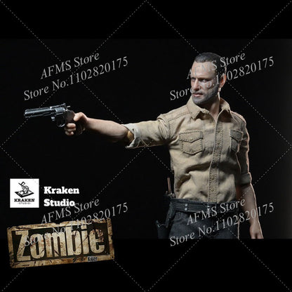 Kraken Studio Figura Colecionável 1/12 Escala Terrifying Zombie Police Killer Rick Conjunto Completo Figura de Ação de Soldado Masculino de 6 Polegadas Modelo