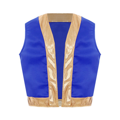 Boys Girls Halloween Toad Game Character Vest Open Front Loose Waistcoat Carnival Theme Party Super Brother Role Play Costume