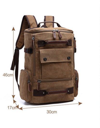 Mochila Masculina Vintage Lona Mochila Escolar Masculina Bolsas de Viagem Mochila de Grande Capacidade Mochila para Laptop Bolsa de Alta Qualidade