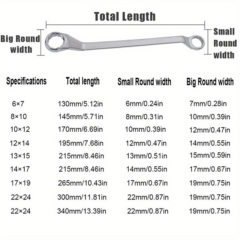 1pc Chrome Vanadium Steel Dual Head Dual-purpose Plum Wrench Auto Repair Wrench Tool Eye Wrench Repair Hardware Tool Plum Wrench