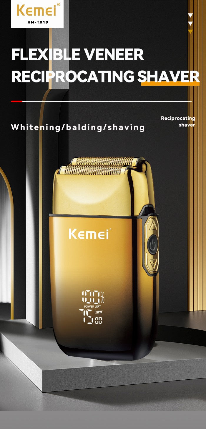 Kemei KM-TX10 Electric Shaver Beard Trimmer Man Rechargeable Dry Wet Shaver Machine Reciprocating Safety Razor Blade Replacement